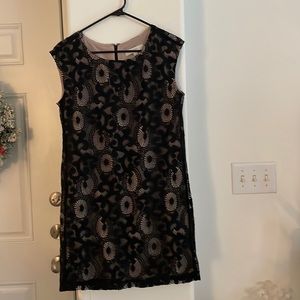Ann Taylor Loft Black Lace Shift Dress Size 4P